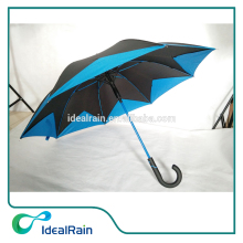 Auto open fashion leaf design fiberglass colored umbrella