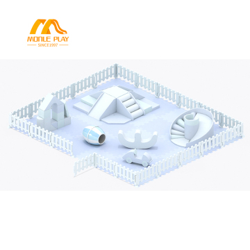 MONLE Soft Play Set: Golden and White Kids Party Center Indoor Soft Play Equipment