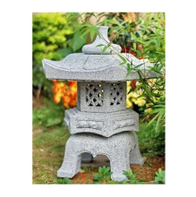 Dark Grey Granite Japanese Style Lantern for Gardens