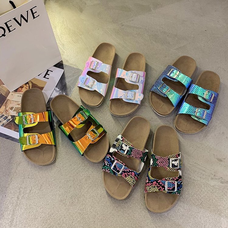 Fashion Birken Cork Shoes Cork Slippers Summer Beach Open Toe Slides Slippers for Man and Woman