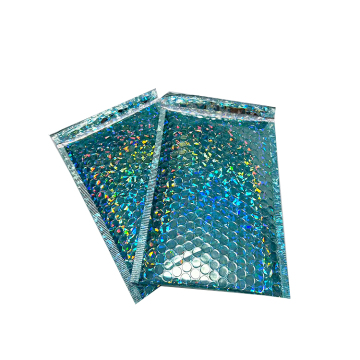 Holographic Metallic Bubble Envelope mailer with selfsealing