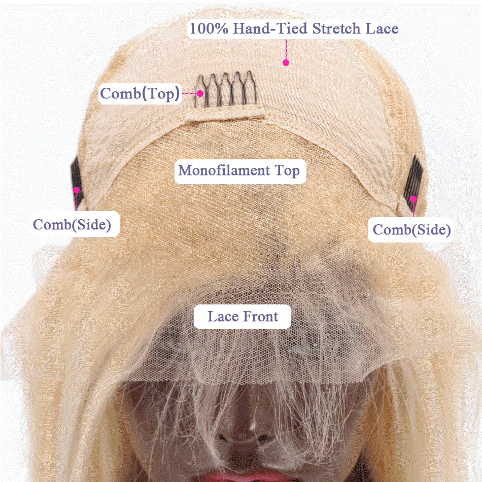 Human Hair 360 Lace Frontal Wig Transparent Blond 613 Virgin Raw Deep Wave Swiss Russian Woman Remy Hair Hair WEAVING ALL Colors