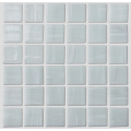 Azulejo de mosaico de vidrio cuadrado blanco