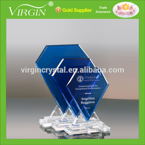 Personalized glass diamond trophy award as promotion gifts