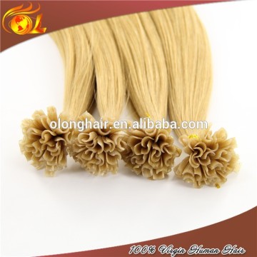Double Drawn Keratin remy european nail u tip hair extension