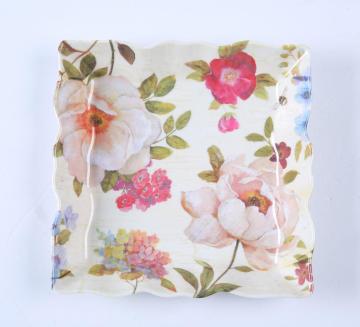 pattern wave square serving tray