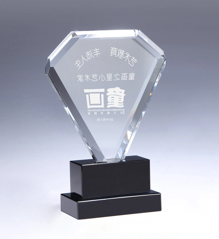 Clear Sapphire Award for Corporate Gift Crystal Diamond Shape Trophy