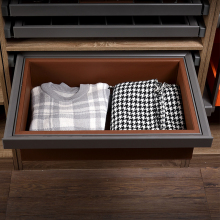 Leather-Lined Storage Basket for Wardrobe Clothes Organizer