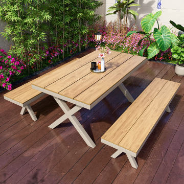 WPC Plastic Wood Outdoor Furniture Set Restaurant Garden