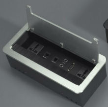 Advanced desktop plug socket with brush