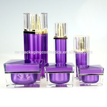Purple Luxury Cosmetics Jar and Bottle, Square Cosmetics Packaging Luxury