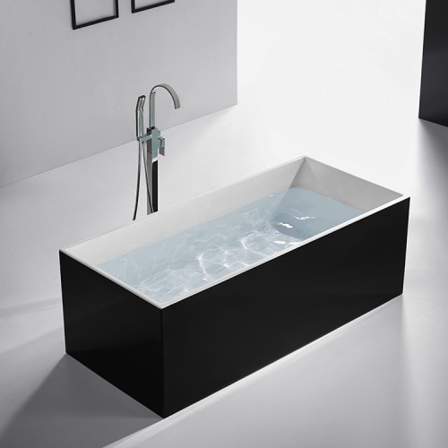 Free Standing Tub Flex Drain Bathroom One Person Soaking Freestanding Acrylic Bathtub