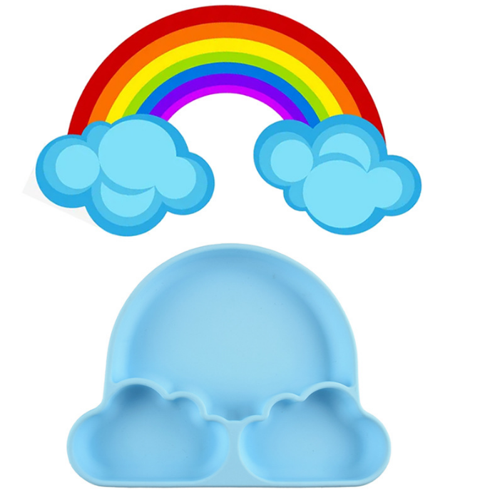 Rainbow Silicone Feeding Plate For Kids