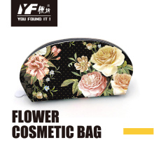 Custom flower make up PU cosmetic bag