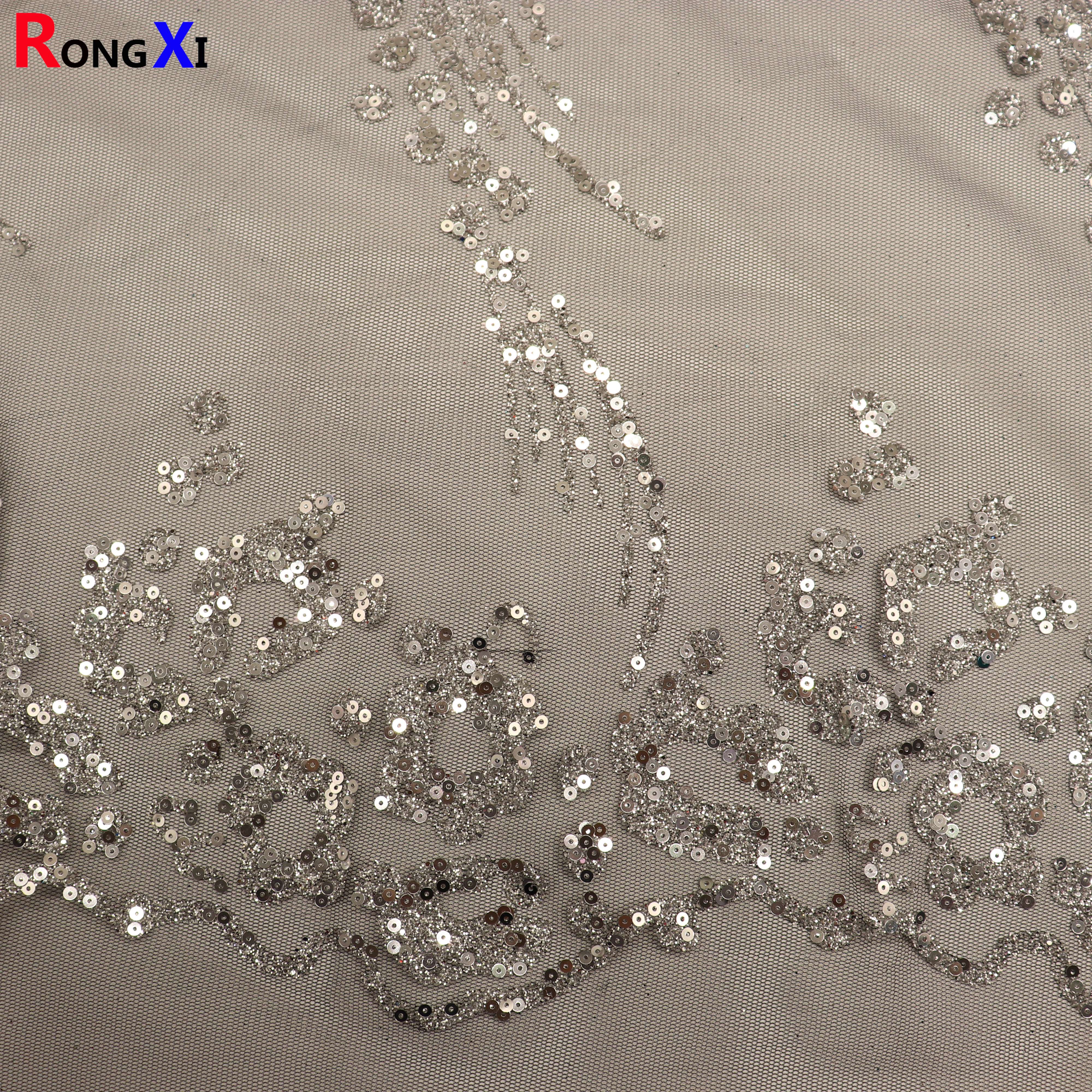 Glitter Fabric lace patch fabric