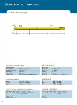 Wire Harness Probe Pogo Pin CH203 Series for Electronic Test