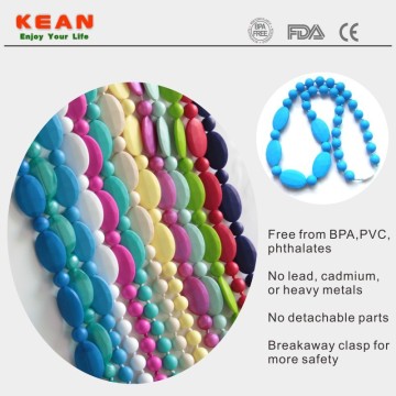 Chewable Silicone Necklace Round Beads & Large stone beads