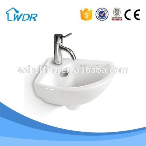 CERAMIC CORNER SANITARY WARE MINI SMALL SIZE SHOWER TRAY WALL HUNG BATHROOM BASIN