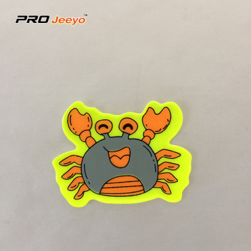 Reflective Adhesive Pvc Crab Shape Stickers For Children