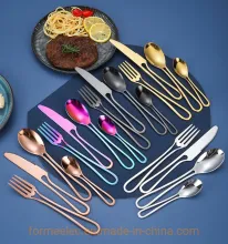 Hotel Restaurant Silverware Hollow Handle Dessert Spoon Dinner Fork Spoon Knife Cutlery
