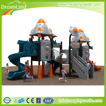 Funny space model kindergarten outdoor playground with S slide