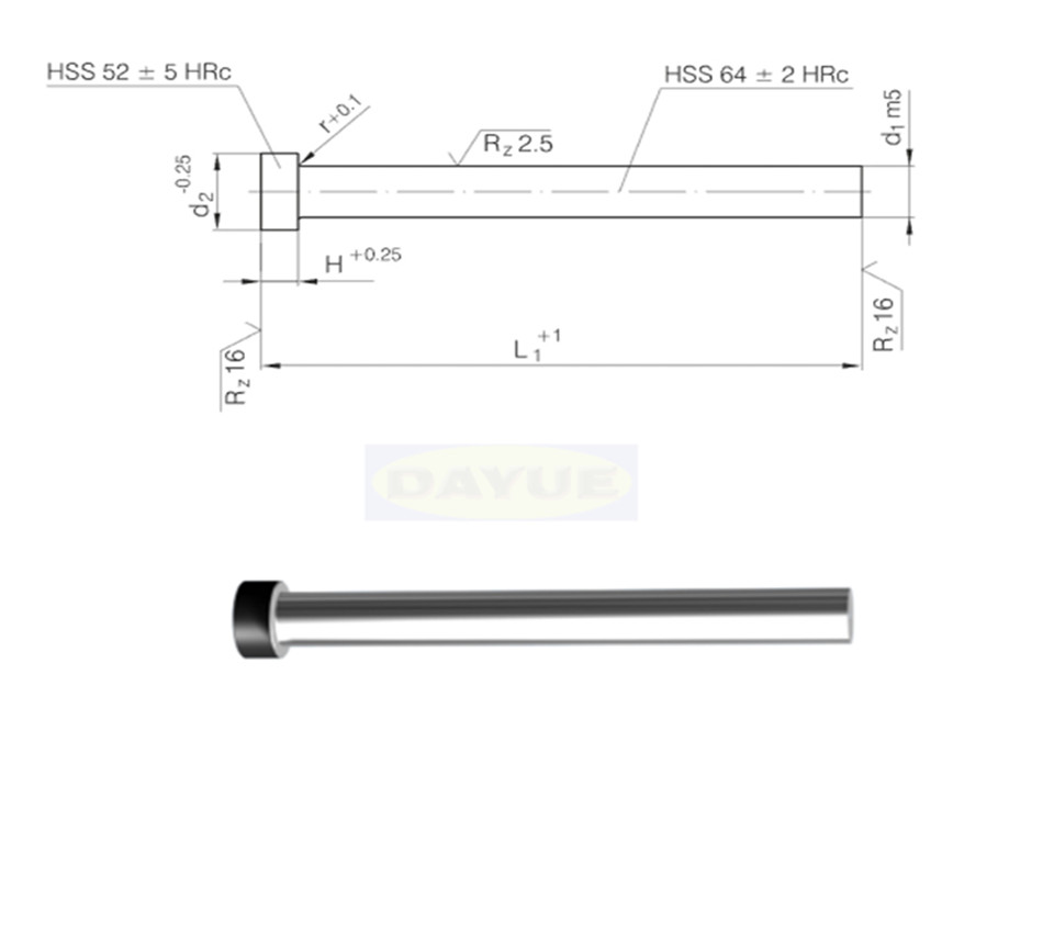 Precision punch ISO 8020 Cutting punch machining