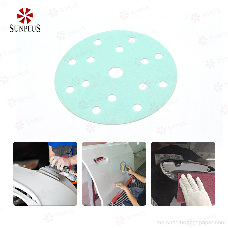 Automotif Sandpaper PSA 150mm 6 inci filem hijau