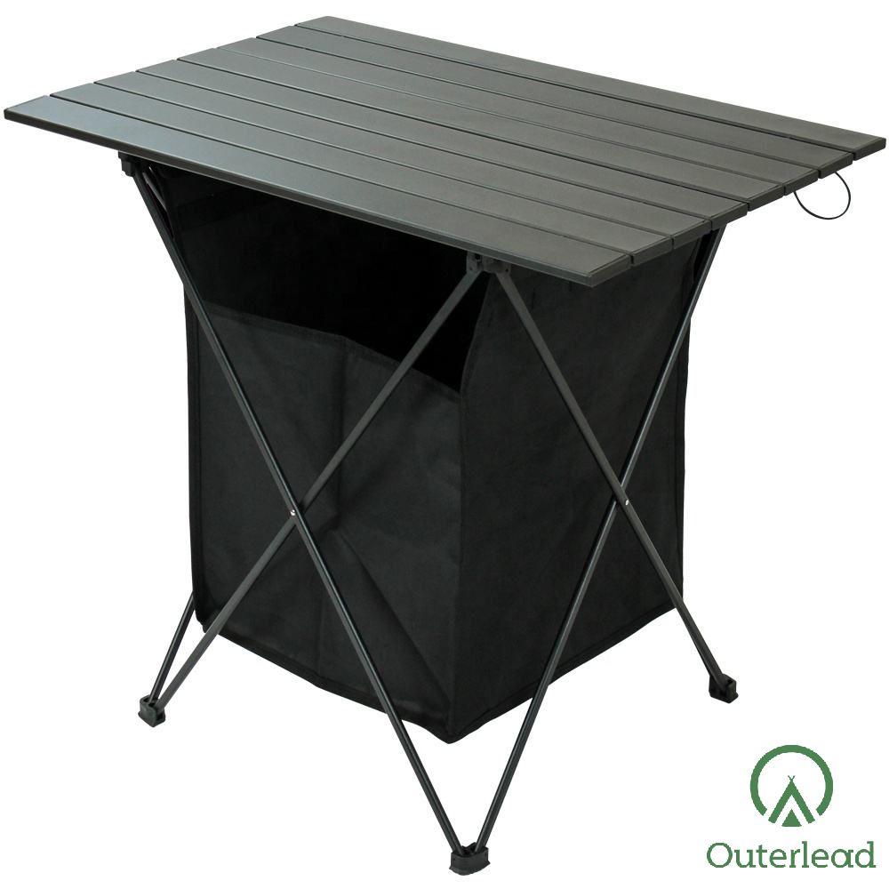 Outerlead Folding Alu Rolling Mini Camping Table w/Storage