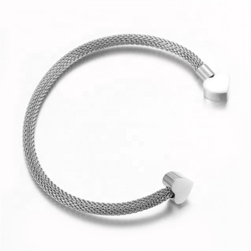 Iywu Aceon Stainless Steel Double Heart Charm for DIY Slider Bangle