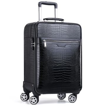 Business travel luggage pu leather suitcase luggage