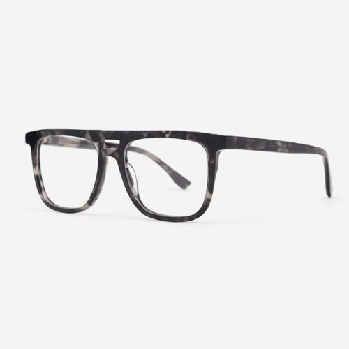 Square double bridge Acetate Men's Optical Frames