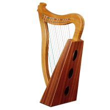 Portable Wooden 15-String Lyre Harp with Storage Bag