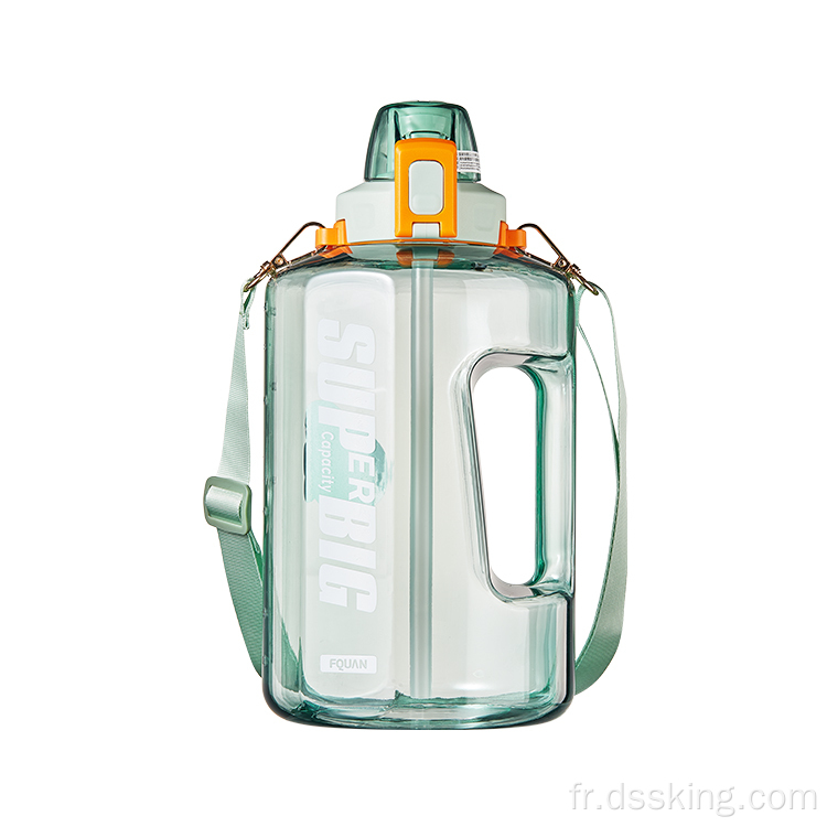 Bouteille d&#39;eau de grande capacité 2 litres sport BPA Bouteille d&#39;eau gratuite avec paille