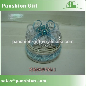 Round shape ceramic jewelry box