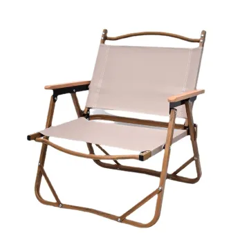 Folding Beach Chairs Outdoor Leisure Fishing Chair Wood Grain Aluminum Frame Canvas Beach Kermit Chairs