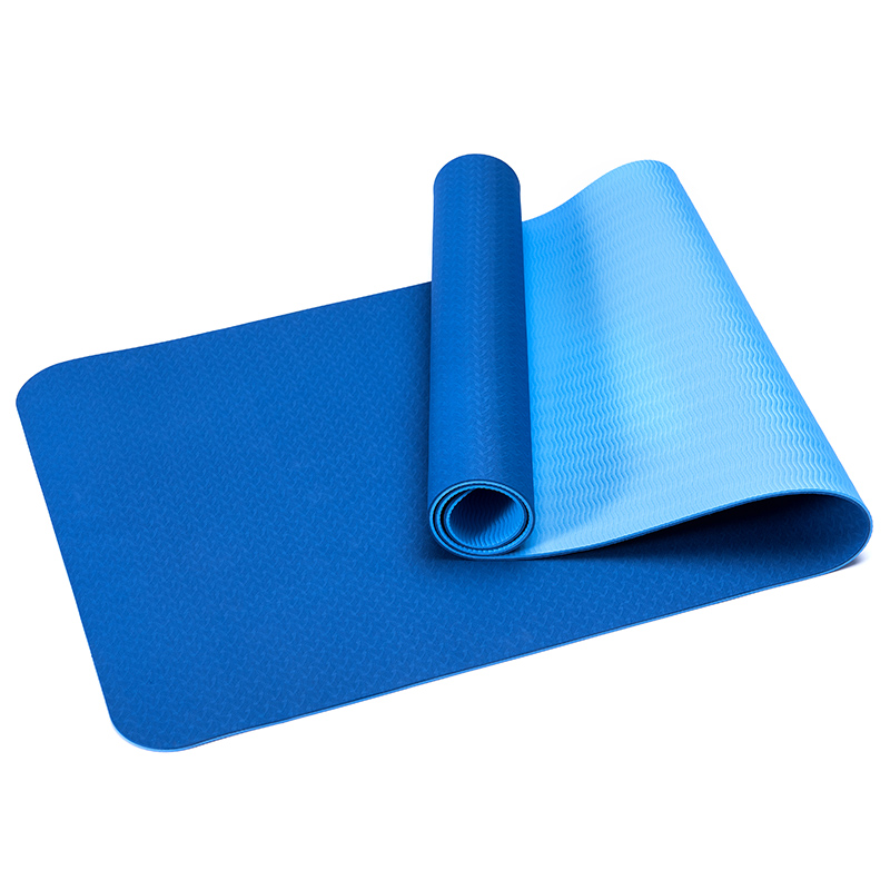 Custom tpe non-toxic non-slip durable Yoga Mat durable/latex-free non-skid exercise fitness green