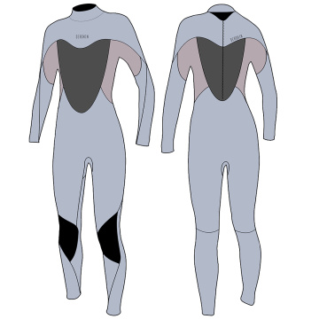 Seaskin Kadın Fermuar Çekme Fullsuit Dalış Wetsuits