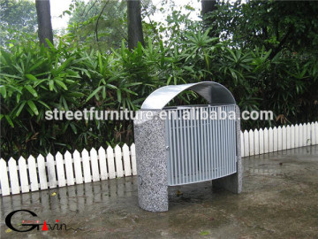 Outdoor metal industrial recycling bins concrete street furniture China