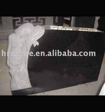 black angel etching headstone