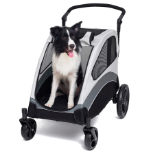 Large Dog Stroller with 4 Wheels and Storage