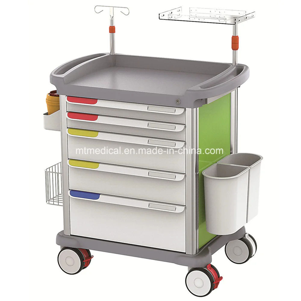 Mobile ABS Medical Anesthesia Crash Trolley Cart