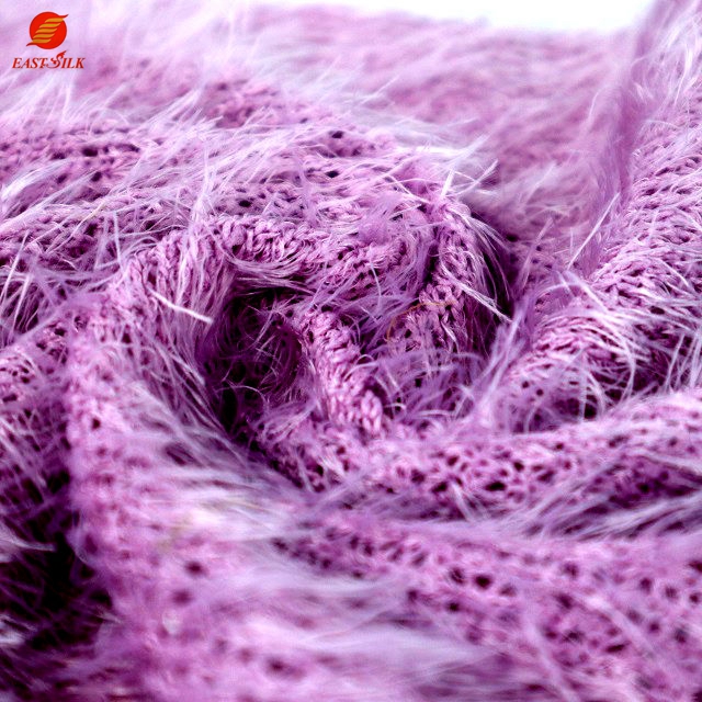 China supply soft hand feel warm tough long hair Wholesale quality hacci knit fabric for Dress