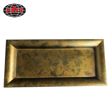 Rectangle Antique Gold Plastic Serving Tray