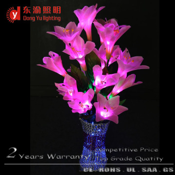simulation Lily solor flower vase light with light up flower pot