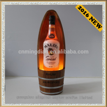 new design wooden wine led wine bottle display stand