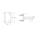 Beveled Rounded Single 90 Degree Shower Hinge