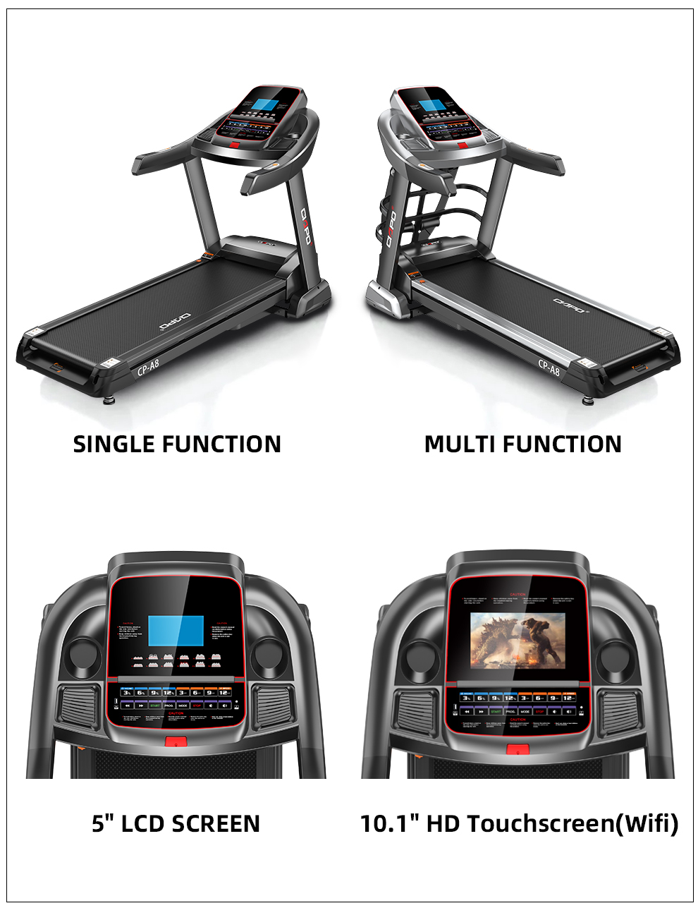 Hot Sale Multi-Function Indoor Gym Home Fitness Running Equipment Electric Treadmill With massage