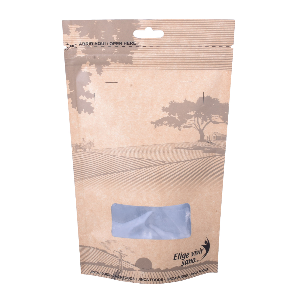 biodegrad kraft paper zip lock bag custom print kraft