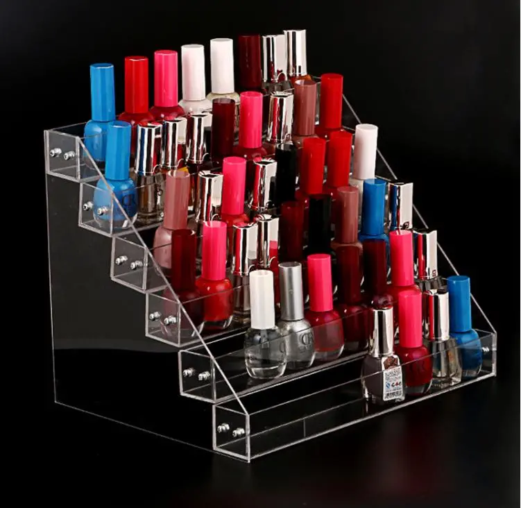 Acrylic Nail Polish Display Stand Lipstick Showing Rack Shelf Cosmetic Tray Nail Polish Organizer