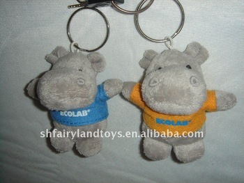 Plush hippo keychain